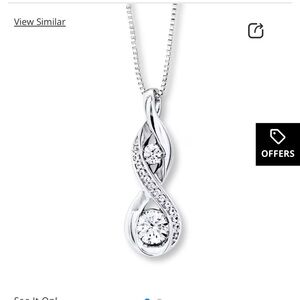 Kay Jewelers Silver Infinity Drop Necklace with Clear Stones